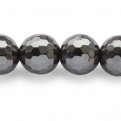 10mm Semi Precious Hematite faceted round beads string