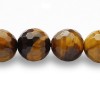 8mm Faceted semi precious Tiger Eye round strand
