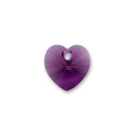Amethyst Swarovski heart pendant 10.3 x 10mm - 6202