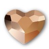 Crystal Rose Gold 6mm Heart 2808 Flatback Non Hotfix Crystals - Pk 9