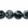 8mm Snowflake Obsidian round semi-precious beads string
