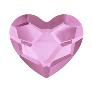 Rosaline 6mm Heart 2808 Flatback Non Hotfix Crystals - Pk 9