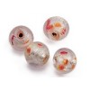 Red fleck Silver foil round beads 10mm single