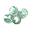 Green fleck Silver foil round beads 10mm pack