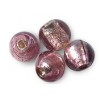 Purple Silver foil round beads 8mm pack