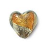 Silver foil Crystal Topaz heart 20mm