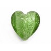 Silver foil Green heart 20mm