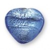 15mm light blue heart Silver foil bead