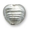 15mm crystal heart Silver foil bead