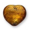 15mm topaz heart Silver foil bead