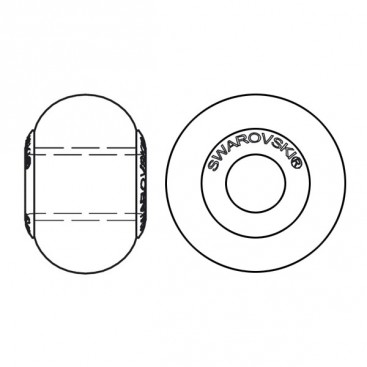 Crystal Platinum 5890 Swarovski BeCharmed 14mm Pave Pearl Charm Bead - Single