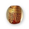 13 x 13mm Rotund Bead - Gold Foil red glass bead