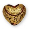 Gold foil Red heart 20mm glass beads - Outer foil