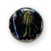 20mm flat Round Black Multi colour glass lampwork bead