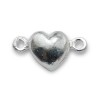 Heart Magnetic Clasp 17x10mm Silver Plated
