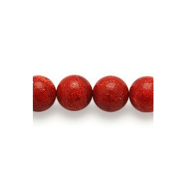 Red Sponge Coral Beads 8mm Round string semi-precious