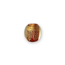 13 x 13mm Rotund Bead - Gold Foil red glass bead