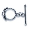 Silver Plated Toggle Clasp 27mm x 14.5mm - Ball