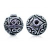 Silver Plated Bali Beads 14mm - Rope & Dot