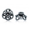 Metal bead caps Silver Plated 10mm - Clover pack 6