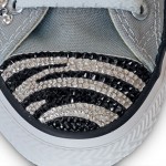Converse with zebra print in Swarovski Crystals