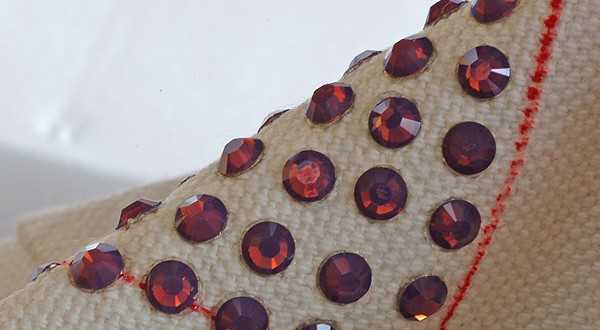 Applying Swarovski Flatback Crystals To Canvas Adhesives Test