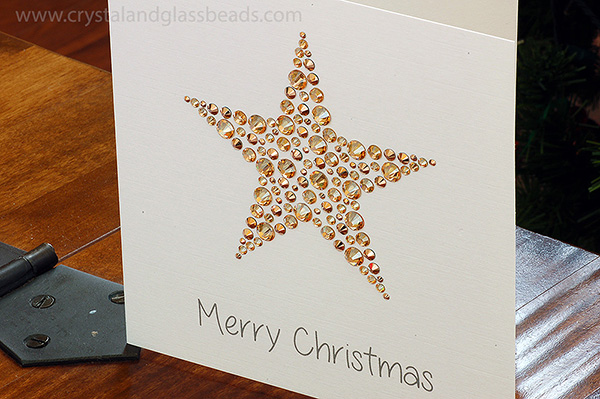 Swarovski crystal star handmade christmas greetings card