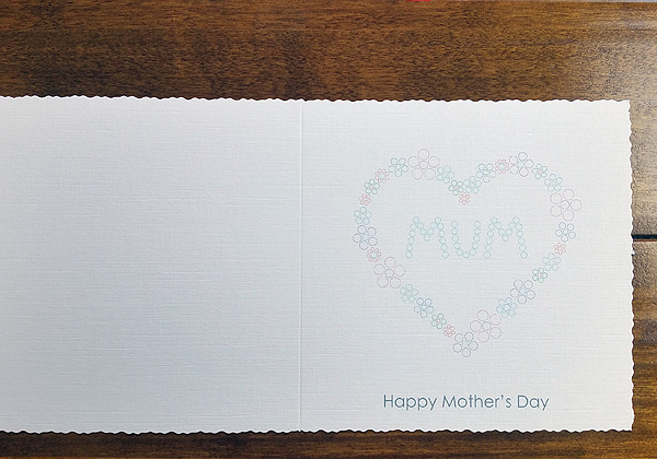 Handmade Mother's Day greetings card printout