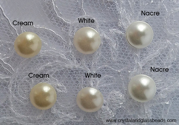 Swarovski hotfix flatback pearls on a white wedding veil