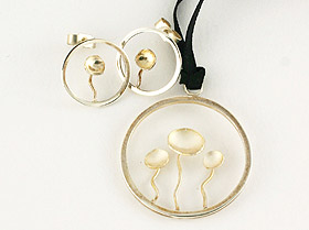 Sterling silver pendant and earrings