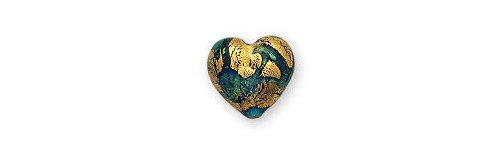 Gold Foil Glass Hearts