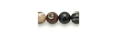 Black Banded Agate Beads 