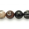 8mm Black Banded Agate beads round string