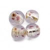 Purple fleck Silver foil round beads 10mm pack