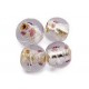 Purple fleck Silver foil round beads 10mm single