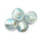Blue fleck Silver foil round beads 10mm single