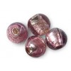 Purple Silver foil round beads 8mm pack