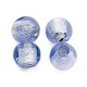 Blue Silver foil round beads 8mm pack