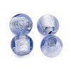 Blue Silver foil round bead 8mm single