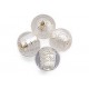 Crystal Silver foil round bead 8mm single