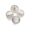 Crystal Silver foil round bead 8mm single