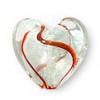 Silver foil Red Swirl heart 35mm
