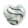 Silver foil Black Swirl heart 35mm