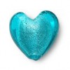 Silver foil Aqua heart 35mm