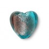 Silver foil Purple Blue heart 20mm