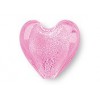 Silver foil Pink heart 20mm