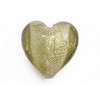 Silver foil Green heart 20mm