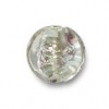 Silver foil Purple flat Cushion glass bead