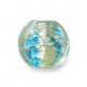 Silver foil Blue flat Cushion glass bead