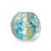 Silver foil Blue flat Cushion glass bead